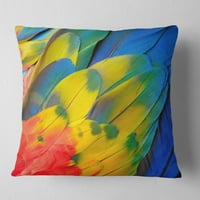 Designart Scarlet Macaw pene - fotografie arunca perna-16x16