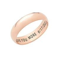Vow & Forever personalizate Bridal 14k Rose Gold peste Sterling Silver în interiorul gravate trupa de nunta