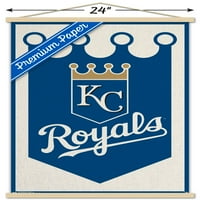 Kansas City Royals-Poster de perete cu Logo cu cadru Magnetic din lemn, 22.375 34