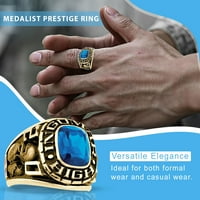 Suvenir personalizat inel clasic pentru bărbați din clasa pătrată Disponibil în Valadium, Silver Plus, 10kt și 14kt Aur Galben