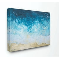 Stupell Industries Abstract plaja valuri Ocean albastru pictura panza arta de perete de Melissa Lyons