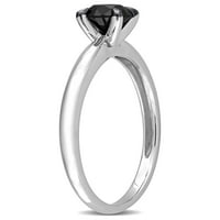 Carat TW diamant negru 14kt Aur Alb negru placat cu rodiu Solitaire inel de logodna
