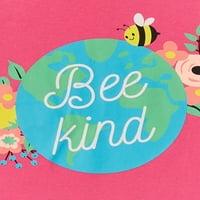 Tricou Cu Mânecă Scurtă Wonder Nation Girls Bee Kind, Dimensiuni 4 - & Plus