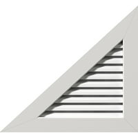 Ekena Millwork 32 W 1 4 h triunghi dreptunghiular Gable Vent-partea stângă Pitch funcțional, PVC Gable Vent cu 1 4 plat Trim Cadru
