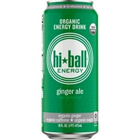 Băutură energetică organică certificată Hiball Energy, Ginger Ale, fl. oz. Poate