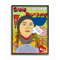Stupell Industries lideri de sex feminin coperta revistei Greta Thornburg fapte Feminism încadrat design de artă de perete de Sangita Bachelet, 24 30