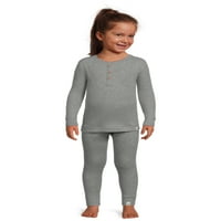 set de pijama cu pantaloni Cu mânecă lungă ușor de peasy pentru copii mici, 2 piese, dimensiuni 12M-5T