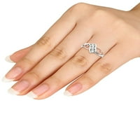 Carat T. W. diamant roz în două tonuri inima 10kt Aur Alb moda inel