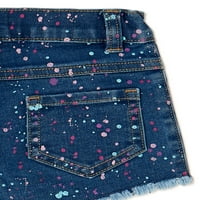 Pantaloni scurți din Denim imprimați Garanimals Baby and Toddler Girls, Dimensiuni 12 luni-5T