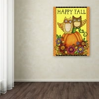 Marcă comercială Fine Art Autumn Owls Canvas Art de Jennifer Nilsson