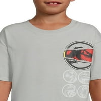 Tricou Grafic Ridicat Cu Mânecă Scurtă Jurassic World Boys, Mărimi 4-18