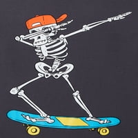Wonder Nation Boys Dab Skeleton Skater Cu Mânecă Scurtă Tee, Dimensiuni 4 - & Husky
