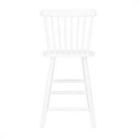 Galena Solid Ax spate contra scaun cu suport pentru picioare, alb