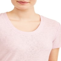 Timp și Tru femei cu maneci scurte texturate Crewneck T-Shirt