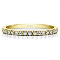 Set de mireasă inel: inel de logodnă cu diamante și centru Moissanite din aur galben de 14k