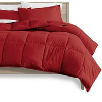 Bare Home microfibră 7 piese pat roșu și alb într-o pungă, California King