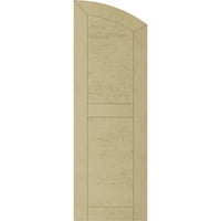 Ekena Millwork 15 W 84 H Timberthane tăiat dur două panouri plate egale w obloane eliptice de sus Fau din lemn, bronz amorsat