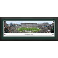 Philadelphia Eagles-linie de curte la Lincoln Financial Field-panorame Blakeway imprimare NFL cu cadru Deluxe și covoraș dublu