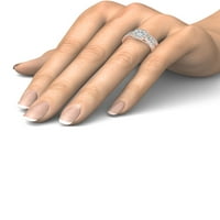 1-Carat TW diamant 10kt Rose Gold Cluster inel de logodna Set