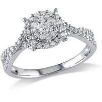 Carat T. W. diamant 10kt aur alb inel de logodna