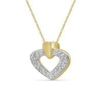 JewelersClub 14k aur placat cu argint inima colier cu accent diamante albe