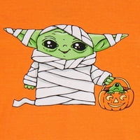 Star Wars Baby Yoda Girls Top Cu mânecă lungă și pantaloni Set de pijamale de Halloween, 2 piese, dimensiuni 4-10