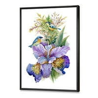 Designart 'Păsări Cu Iris Violet' Imprimare Tradițională De Artă De Perete Din Pânză Încadrată