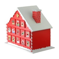 10.25 roșu și alb Candy Cane Advent casa cu coș de depozitare cutie decorativa