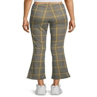 Pantaloni în carouri din tricot Ikeddi Flare pentru juniori, cu talie trasă