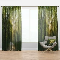 Designart 'seară în pădure verde' panou cortină peisaj