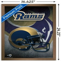 Tendințe internaționale NFL Los Angeles Rams - Poster de perete cască 16.5 24.25.75 Versiune Încadrată În Bronz