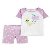 Carter ' s Child Of Mine Toddler Girl bumbac Top și pantaloni scurți pijama Set, 2 piese, dimensiuni 12M-5T