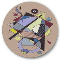Designart 'compoziții abstracte de culoare geometrică IV' modern Circle Metal Wall Art-Disc de 36