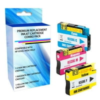 cartuș de cerneală eReplacements-alternativă pentru HP 933XL-Cyan, Magenta, Galben