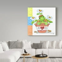 Marcă comercială Fine Art 'Flower Pot Turtle' Canvas Art de Valarie Wade