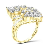 JewelersClub 14k aur placat cu argint 1. Carate alb diamant inel pentru femei