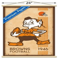 Cleveland Browns-Poster de perete cu logo Retro cu cadru Magnetic din lemn, 22.375 34