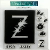 Concord & 9 Timbre clare 4 X4 monograma Z