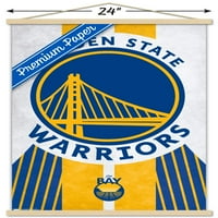 Golden State Warriors-Poster de perete cu Logo cu cadru Magnetic din lemn, 22.375 34