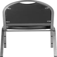 Seria NPS Premium vinil tapițat căptușit stivă scaun, Panther Negru scaun Silvervein Cadru