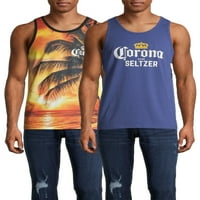 Corona Beach & Corona Seltzer pentru bărbați și Big Men ' s graphic Tank, pachet 2