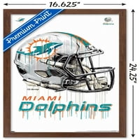 Miami Dolphins-Poster De Perete Cu Cască De Picurare, 14.725 22.375