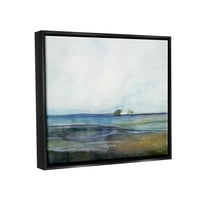Stupell Abstract Plajă Țărm Nautic Peisaj Abstract Pictura Negru Floater Înrămate Arta Imprimare Arta De Perete